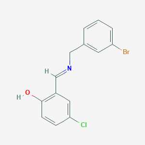 molecular formula C14H11BrClNO B2967959 2-{(E)-[(3-溴苄基)亚氨基]甲基}-4-氯苯酚 CAS No. 1232821-37-2