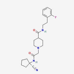 molecular formula C22H29FN4O2 B2967962 1-{[(1-cyanocyclopentyl)carbamoyl]methyl}-N-[2-(2-fluorophenyl)ethyl]piperidine-4-carboxamide CAS No. 1241281-02-6