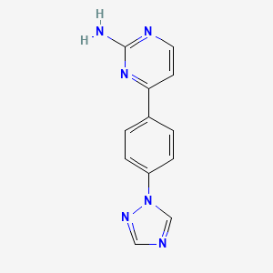 molecular formula C12H10N6 B2967966 4-[4-(1H-1,2,4-triazol-1-yl)phenyl]-2-pyrimidinamine CAS No. 685106-75-6