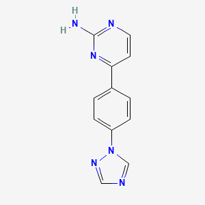 molecular formula C12H10N6 B2967966 4-[4-(1H-1,2,4-三唑-1-基)苯基]-2-嘧啶胺 CAS No. 685106-75-6