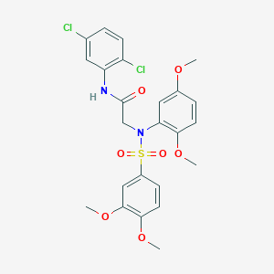 molecular formula C24H24Cl2N2O7S B296797 N-(2,5-dichlorophenyl)-2-{[(3,4-dimethoxyphenyl)sulfonyl]-2,5-dimethoxyanilino}acetamide 