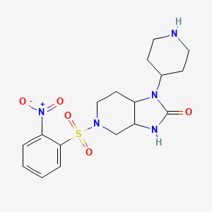 molecular formula C17H23N5O5S B2967982 5-(2-Nitrophenyl)sulfonyl-1-piperidin-4-yl-3,3a,4,6,7,7a-hexahydroimidazo[4,5-c]pyridin-2-one CAS No. 2137534-66-6