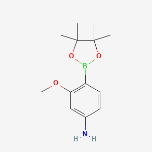 molecular formula C13H20BNO3 B2967983 3-Methoxy-4-(4,4,5,5-tetramethyl-1,3,2-dioxaborolan-2-yl)aniline CAS No. 1350377-66-0