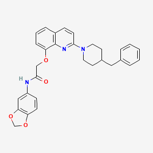 N-(2H-1,3-benzodioxol-5-yl)-2-{[2-(4-benzylpiperidin-1-yl)quinolin-8-yl]oxy}acetamide