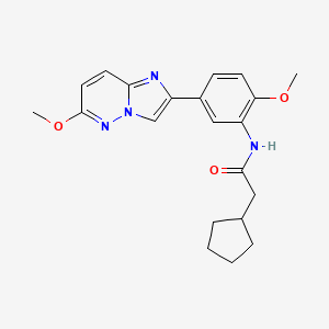 molecular formula C21H24N4O3 B2967996 2-cyclopentyl-N-(2-methoxy-5-(6-methoxyimidazo[1,2-b]pyridazin-2-yl)phenyl)acetamide CAS No. 952969-18-5