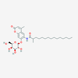 molecular formula C32H49NO9 B029680 2-甲基-N-[4-甲基-2-氧代-7-[(2S,3R,4S,5R,6R)-3,4,5-三羟基-6-(羟甲基)氧杂环-2-基]氧杂蒽-6-基]十五酰胺 CAS No. 94452-17-2