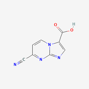 molecular formula C8H4N4O2 B2968001 7-Cyanoimidazo[1,2-a]pyrimidine-3-carboxylic acid CAS No. 1020034-43-8