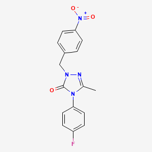 molecular formula C16H13FN4O3 B2968004 4-(4-氟苯基)-5-甲基-2-(4-硝基苄基)-2,4-二氢-3H-1,2,4-三唑-3-酮 CAS No. 860651-09-8