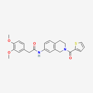 molecular formula C24H24N2O4S B2968006 2-(3,4-dimethoxyphenyl)-N-(2-(thiophene-2-carbonyl)-1,2,3,4-tetrahydroisoquinolin-7-yl)acetamide CAS No. 955690-22-9