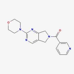 molecular formula C16H17N5O2 B2968007 (2-吗啉代-5H-吡咯并[3,4-d]嘧啶-6(7H)-基)(吡啶-3-基)甲酮 CAS No. 2034252-60-1