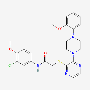 molecular formula C24H26ClN5O3S B2968026 N-(3-chloro-4-methoxyphenyl)-2-({3-[4-(2-methoxyphenyl)piperazin-1-yl]pyrazin-2-yl}sulfanyl)acetamide CAS No. 1116007-41-0