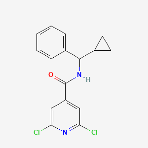 2,6-dichloro-N-[cyclopropyl(phenyl)methyl]pyridine-4-carboxamide