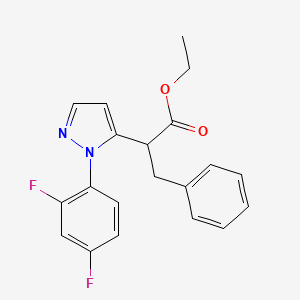 molecular formula C20H18F2N2O2 B2968034 2-[1-(2,4-二氟苯基)-1H-吡唑-5-基]-3-苯基丙酸乙酯 CAS No. 477710-92-2