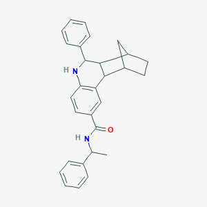 molecular formula C29H30N2O B296804 10-phenyl-N-(1-phenylethyl)-9-azatetracyclo[10.2.1.0~2,11~.0~3,8~]pentadeca-3,5,7-triene-5-carboxamide 