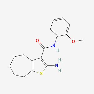 molecular formula C17H20N2O2S B2968043 2-氨基-N-(2-甲氧基苯基)-5,6,7,8-四氢-4H-环庚[b]噻吩-3-甲酰胺 CAS No. 328540-70-1