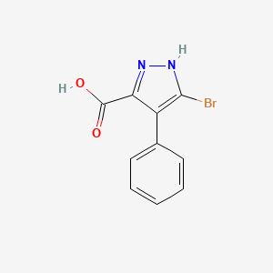 molecular formula C10H7BrN2O2 B2968045 5-Bromo-4-phenyl-1H-pyrazole-3-carboxylic acid CAS No. 110030-20-1