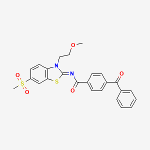4-benzoyl-N-[3-(2-methoxyethyl)-6-methylsulfonyl-1,3-benzothiazol-2-ylidene]benzamide