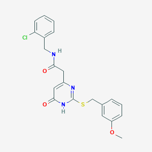 N-(2-chlorobenzyl)-2-(2-((3-methoxybenzyl)thio)-6-oxo-1,6-dihydropyrimidin-4-yl)acetamide