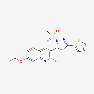 2-Chloro-7-ethoxy-3-(2-methylsulfonyl-5-thiophen-2-yl-3,4-dihydropyrazol-3-yl)quinoline