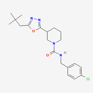 N-(4-chlorobenzyl)-3-(5-neopentyl-1,3,4-oxadiazol-2-yl)piperidine-1-carboxamide