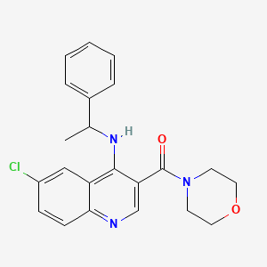 {6-Chloro-4-[(1-phenylethyl)amino]quinolin-3-yl}(morpholin-4-yl)methanone