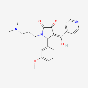 molecular formula C22H25N3O4 B2968062 1-(3-(二甲氨基)丙基)-3-羟基-4-异烟酰基-5-(3-甲氧基苯基)-1H-吡咯-2(5H)-酮 CAS No. 627487-05-2