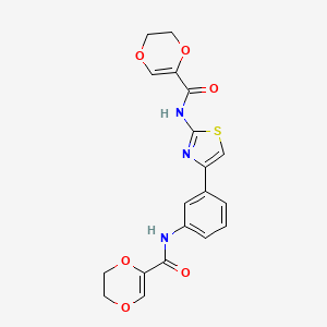 N-(4-(3-(5,6-dihydro-1,4-dioxine-2-carboxamido)phenyl)thiazol-2-yl)-5,6-dihydro-1,4-dioxine-2-carboxamide