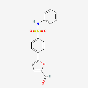 molecular formula C17H13NO4S B2968064 4-(5-formyl-2-furyl)-N-phenylbenzenesulfonamide CAS No. 924210-53-7