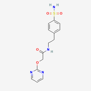 molecular formula C14H16N4O4S B2968067 2-(pyrimidin-2-yloxy)-N-(4-sulfamoylphenethyl)acetamide CAS No. 1251708-64-1