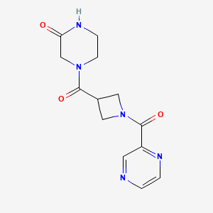4-(1-(Pyrazine-2-carbonyl)azetidine-3-carbonyl)piperazin-2-one