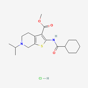 Methyl 2-(cyclohexanecarboxamido)-6-isopropyl-4,5,6,7-tetrahydrothieno[2,3-c]pyridine-3-carboxylate hydrochloride