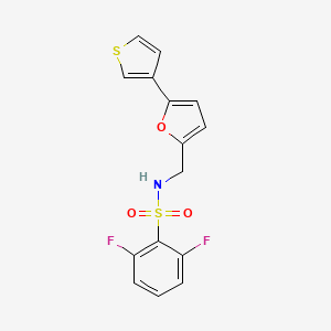 2,6-difluoro-N-((5-(thiophen-3-yl)furan-2-yl)methyl)benzenesulfonamide