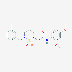 molecular formula C21H27N3O5S B2968089 N-(2,4-dimethoxyphenyl)-2-(6-(3-methylbenzyl)-1,1-dioxido-1,2,6-thiadiazinan-2-yl)acetamide CAS No. 899942-75-7