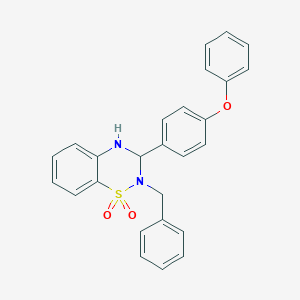 molecular formula C26H22N2O3S B296809 2-benzyl-3-(4-phenoxyphenyl)-3,4-dihydro-2H-1,2,4-benzothiadiazine 1,1-dioxide 