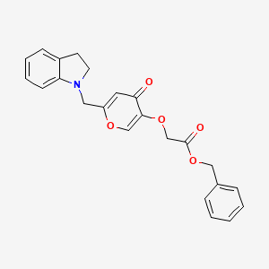 molecular formula C23H21NO5 B2968100 Benzyl 2-[6-(2,3-dihydroindol-1-ylmethyl)-4-oxopyran-3-yl]oxyacetate CAS No. 898456-97-8