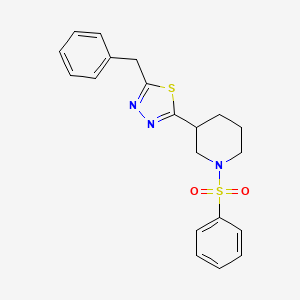 2-Benzyl-5-(1-(phenylsulfonyl)piperidin-3-yl)-1,3,4-thiadiazole