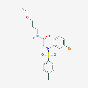 molecular formula C20H25BrN2O4S B296811 2-{3-bromo[(4-methylphenyl)sulfonyl]anilino}-N-(3-ethoxypropyl)acetamide 
