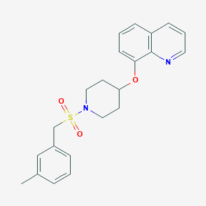 molecular formula C22H24N2O3S B2968110 8-((1-((3-Methylbenzyl)sulfonyl)piperidin-4-yl)oxy)quinoline CAS No. 1903549-23-4