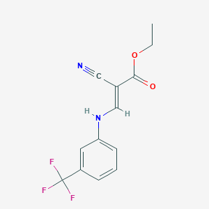 molecular formula C13H11F3N2O2 B2968114 （E）-2-氰基-3-[3-(三氟甲基)苯胺基]丙-2-烯酸乙酯 CAS No. 349-73-5