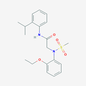 molecular formula C20H26N2O4S B296812 2-[2-ethoxy(methylsulfonyl)anilino]-N-(2-isopropylphenyl)acetamide 