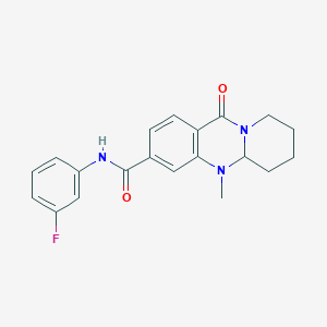 N-(3-fluorophenyl)-5-methyl-11-oxo-5,6,7,8,9,11-hexahydro-5aH-pyrido[2,1-b]quinazoline-3-carboxamide