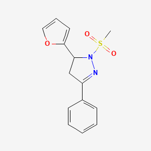 5-(furan-2-yl)-1-(methylsulfonyl)-3-phenyl-4,5-dihydro-1H-pyrazole