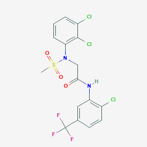 molecular formula C16H12Cl3F3N2O3S B296813 N-[2-chloro-5-(trifluoromethyl)phenyl]-2-[2,3-dichloro(methylsulfonyl)anilino]acetamide 