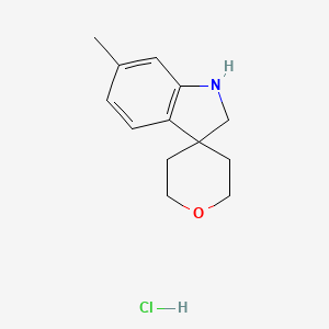 molecular formula C13H18ClNO B2968130 6-Methyl-1,2-dihydrospiro[indole-3,4'-oxane] hydrochloride CAS No. 2197053-88-4