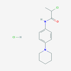 molecular formula C14H20Cl2N2O B2968131 2-chloro-N-(4-piperidin-1-ylphenyl)propanamide hydrochloride CAS No. 1170148-51-2