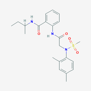 molecular formula C22H29N3O4S B296814 N-(sec-butyl)-2-({[2,4-dimethyl(methylsulfonyl)anilino]acetyl}amino)benzamide 