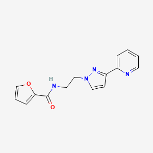 molecular formula C15H14N4O2 B2968144 N-(2-(3-(吡啶-2-基)-1H-吡唑-1-基)乙基)呋喃-2-甲酰胺 CAS No. 1448123-08-7