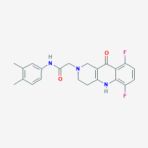 2-(6,9-difluoro-10-oxo-3,4,5,10-tetrahydrobenzo[b][1,6]naphthyridin-2(1H)-yl)-N-(3,4-dimethylphenyl)acetamide