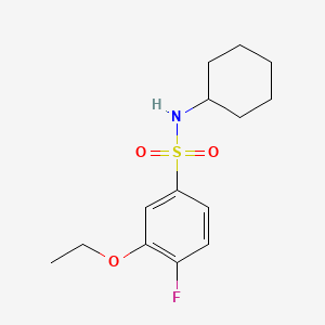 molecular formula C14H20FNO3S B2968152 N-cyclohexyl-3-ethoxy-4-fluorobenzenesulfonamide CAS No. 723745-78-6