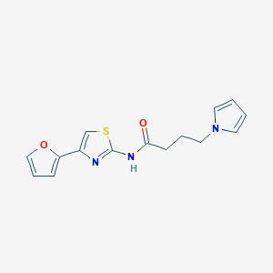 molecular formula C15H15N3O2S B2968154 N-(4-(呋喃-2-基)噻唑-2-基)-4-(1H-吡咯-1-基)丁酰胺 CAS No. 1251685-23-0